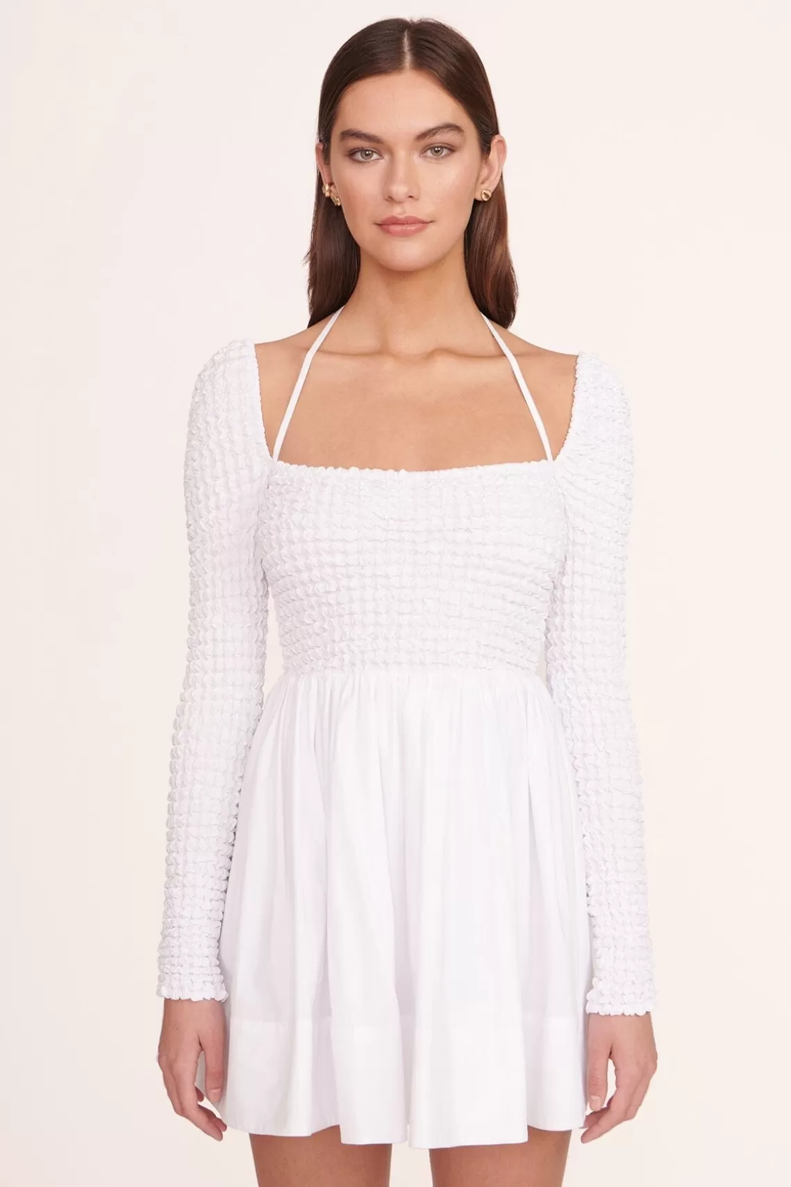 CLOTHING STAUD -CASSIDY DRESS - WHITE