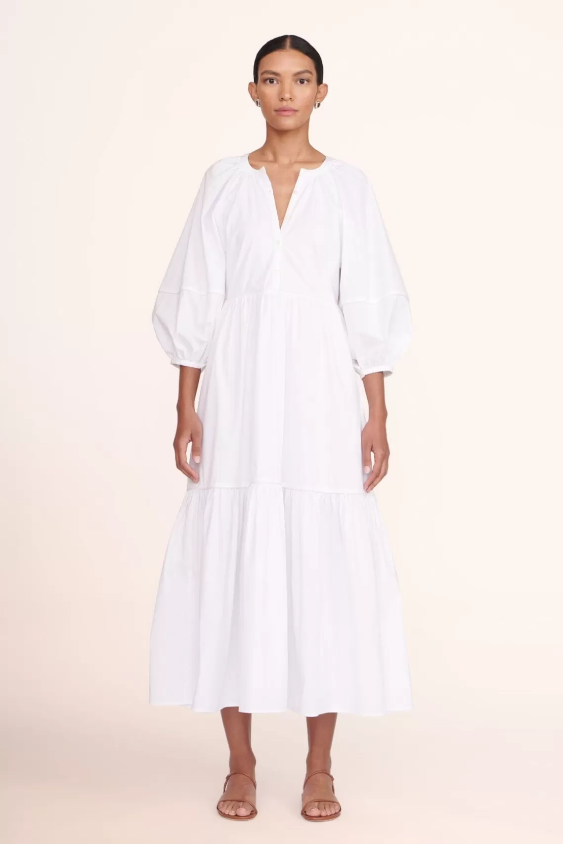 CLOTHING STAUD -DEMI DRESS - WHITE