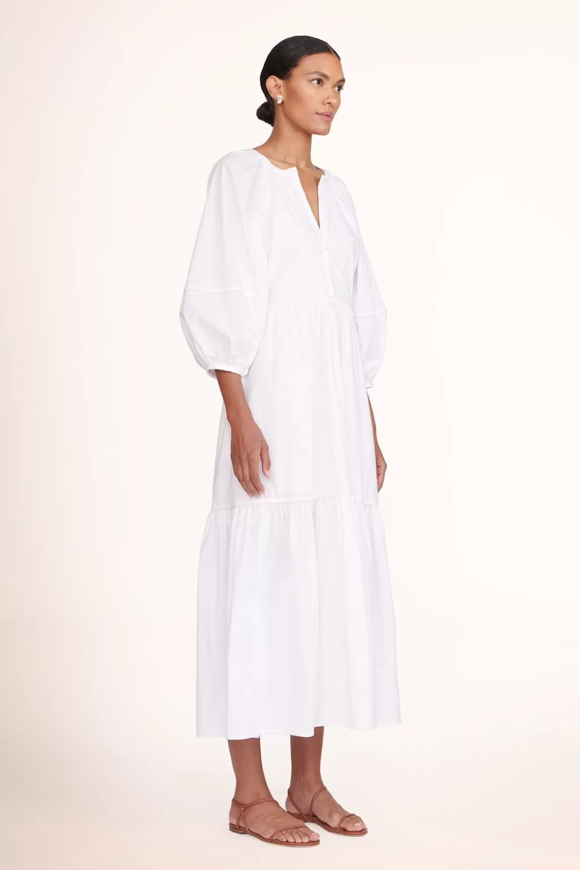 CLOTHING STAUD -DEMI DRESS - WHITE