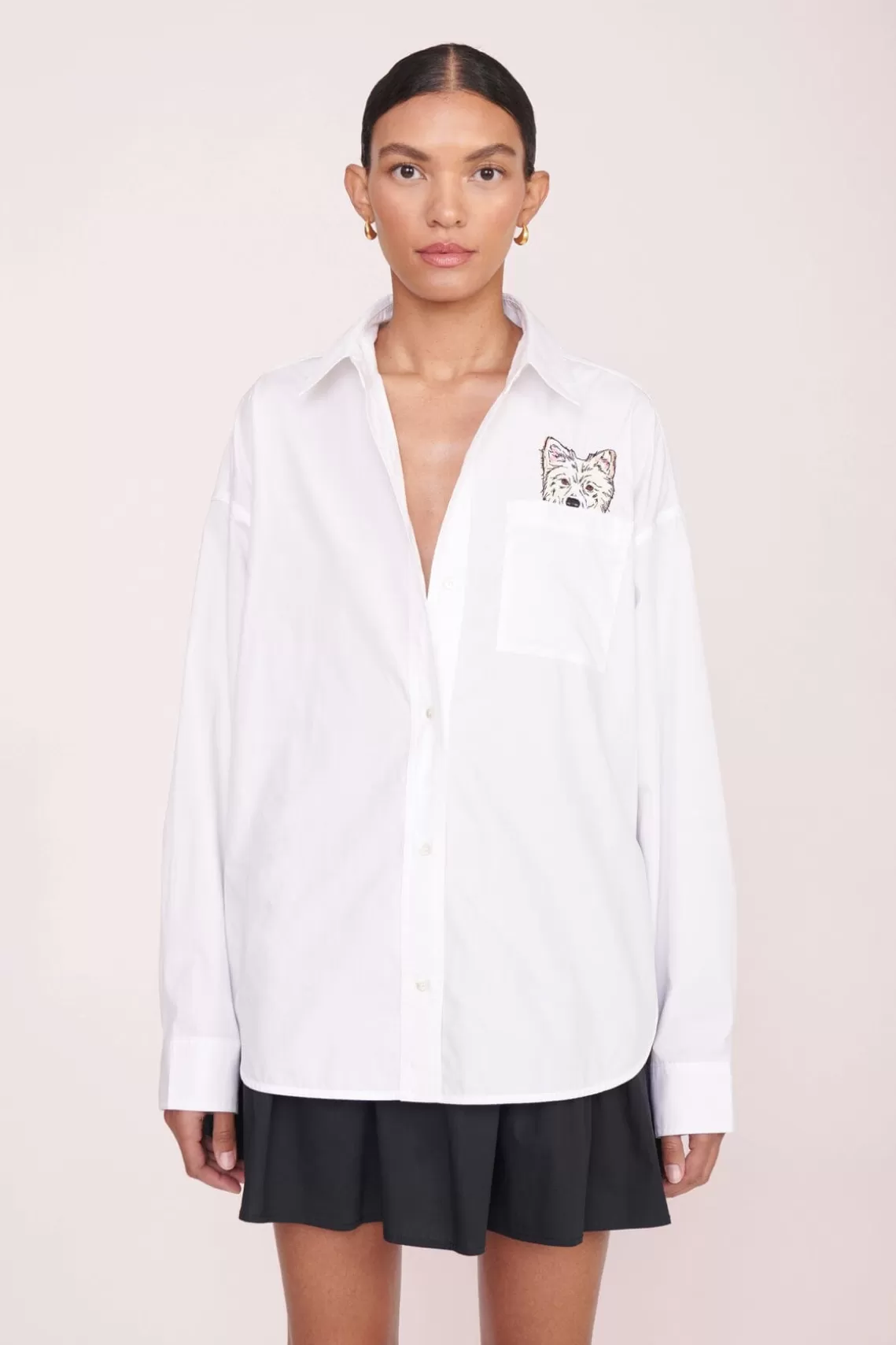 PET STAUD Pet Ready To Wear- CUSTOM CLASSIC OVERSIZED SHIRT WHITE