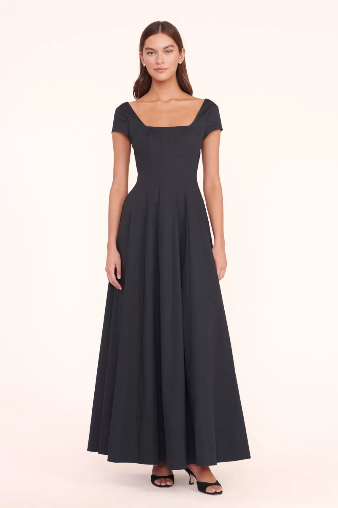 CLOTHING STAUD - MAXI SHORT SLEEVE WELLS DRESS BLACK