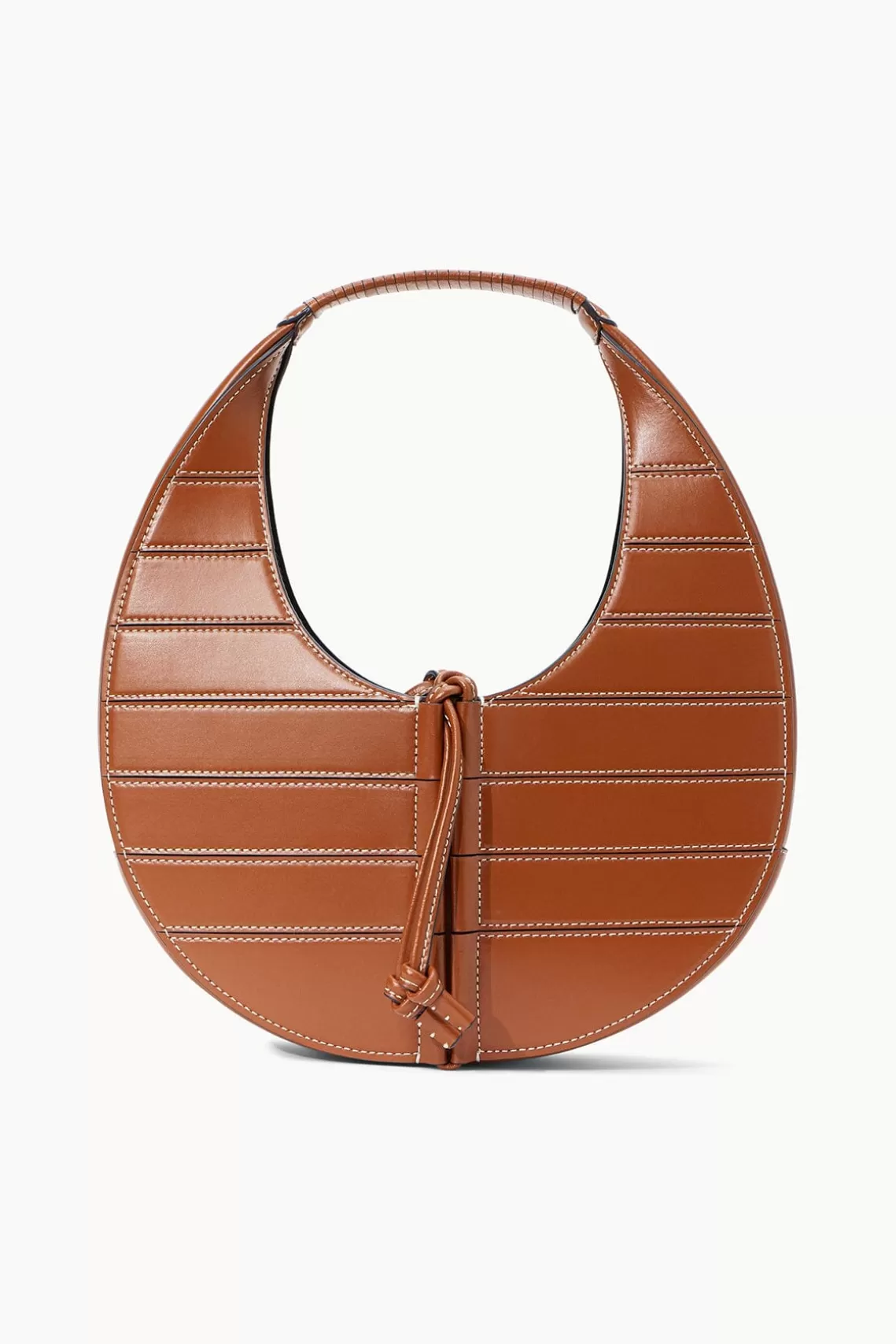HANDBAGS STAUD - SLATTED MOON BAG TAN